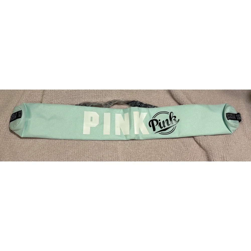Victorias Secret PINK Mint Green Insulated Tube Can Cooler Bag with Logo Strap